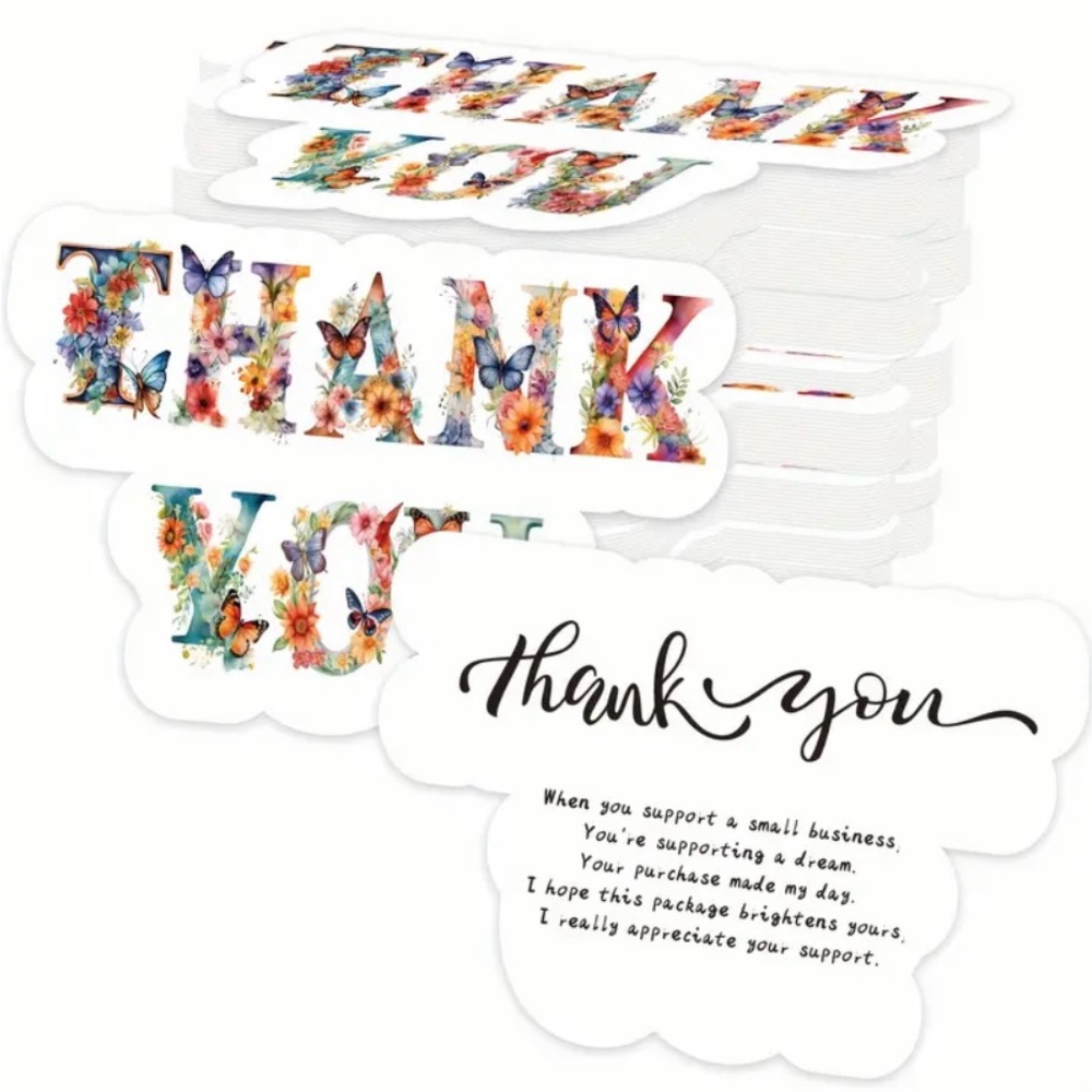 Vibrant Floral Thank You Cards Set of 50 - Picture 4 of 4